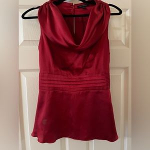 Banana Republic Satin Cowl Neck Top - Red - Sz. 4